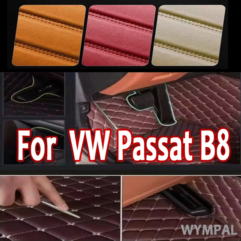 

Роскошные автомобильные коврики на заказ для VW Passat B8 2016 2017 2018 2019 2020, роскошные кожаные автомобильные коврики, полные аксессуары