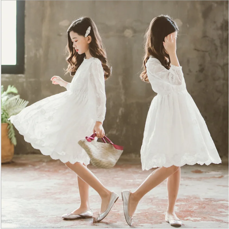 

Girls' Dress Autumn New Princess Dress Fashionable Girl Lace Dress Children's Formal Dress Big Kids Dress