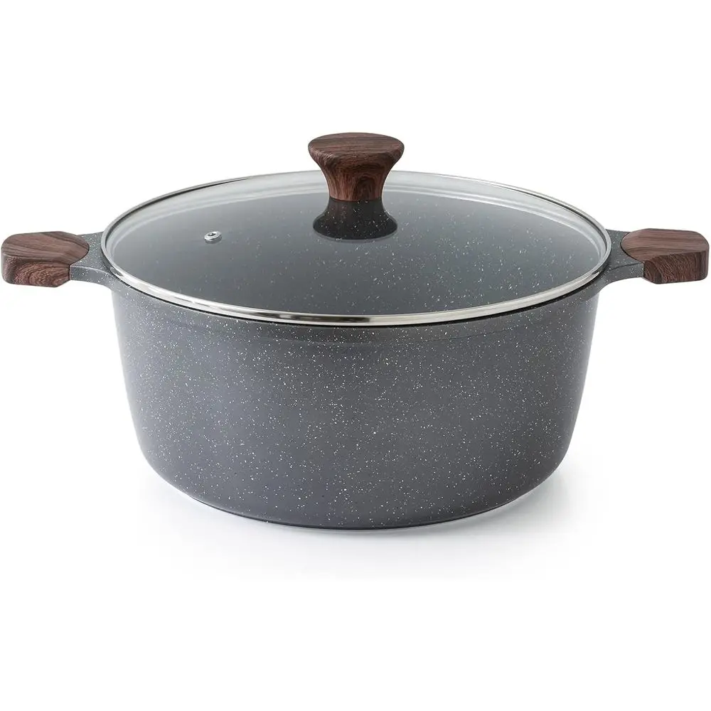 

7 Qt Nonstick Induction Stock Pot with Tempered Glass Lid, Suitable for Stew and Pasta Cooking