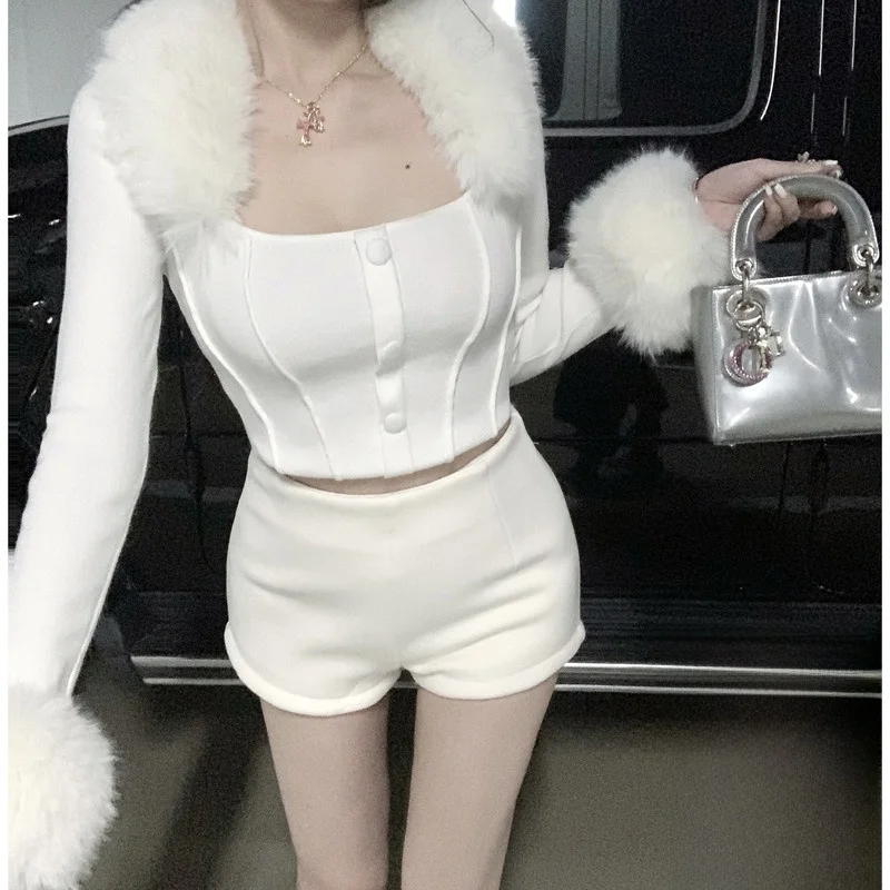 

Брюки-шорты Kubiliv с высокой талией, разноцветные, из бархата, повседневные, удлиняющие ноги, женские, осенние, модные