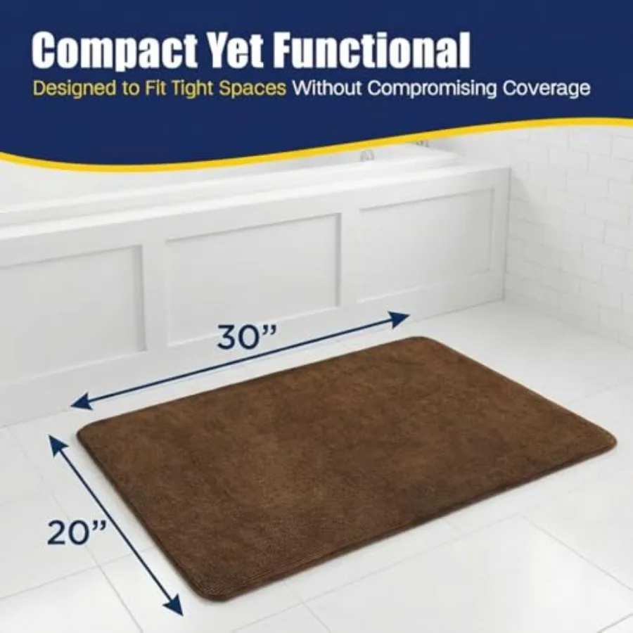 ® CloudStep Bathroom Rugs, Non Slip Bath Mats for Bathroom, Super Absorbent Memory Foam Chenille, Quick Dry Machine Washable Th