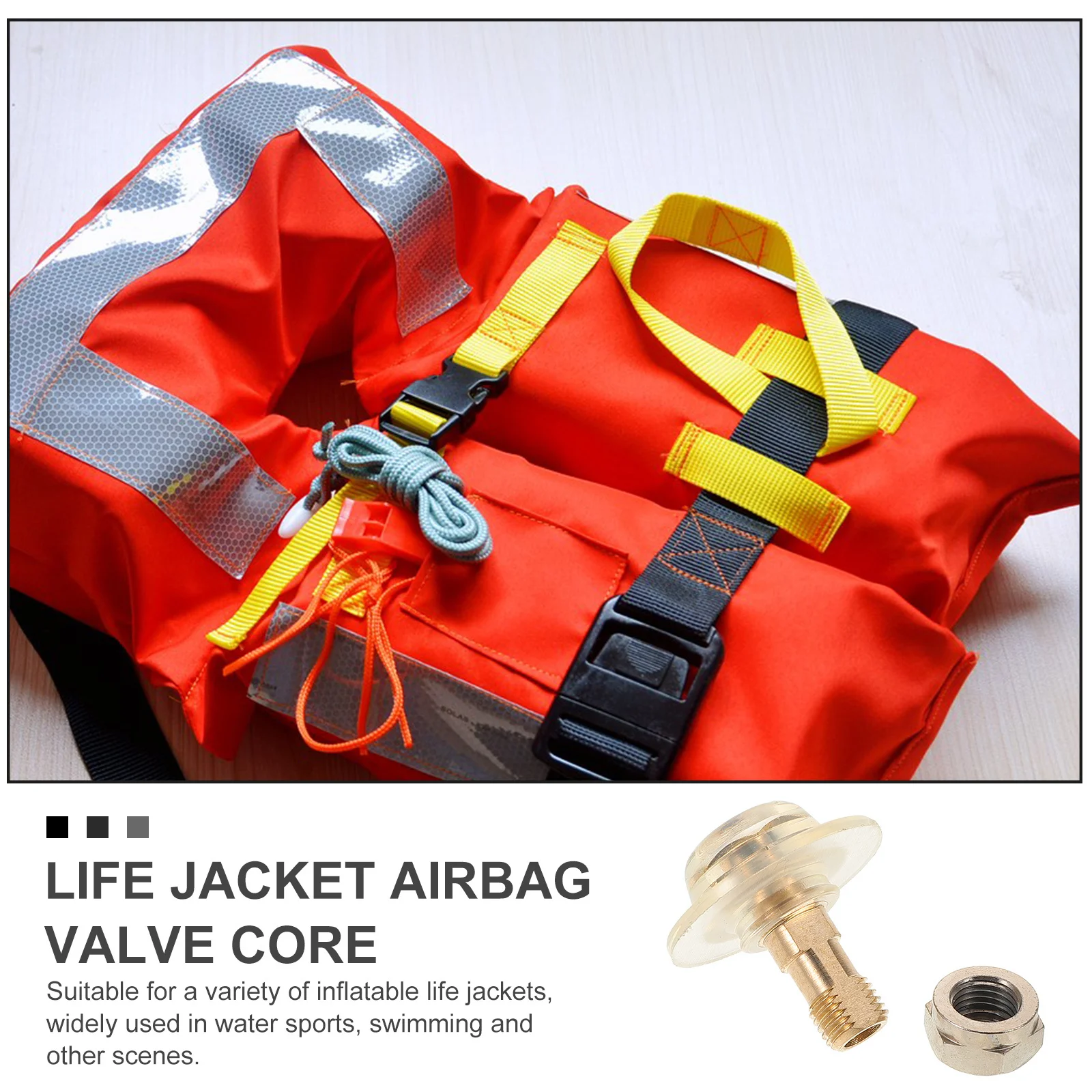 

Life Vest Valve Core Copper Nozzle Base Replacement for Inflatable Life Jackets Safety Inflation Accessory Airbag Valve Core