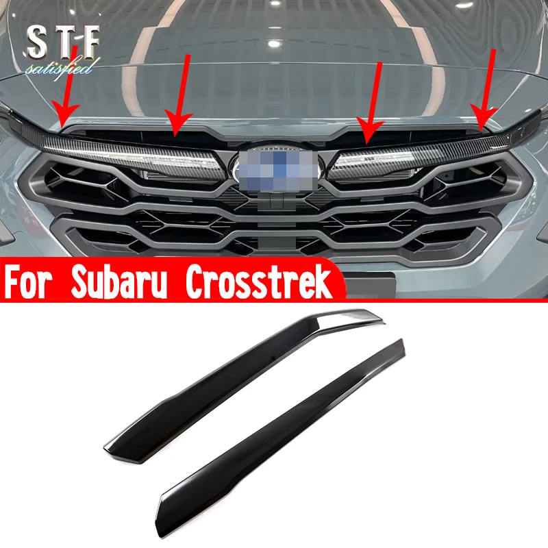 ABS Front Grille Around Trim Molding Accessories Stickers For Subaru Crosstrek 2024 2025