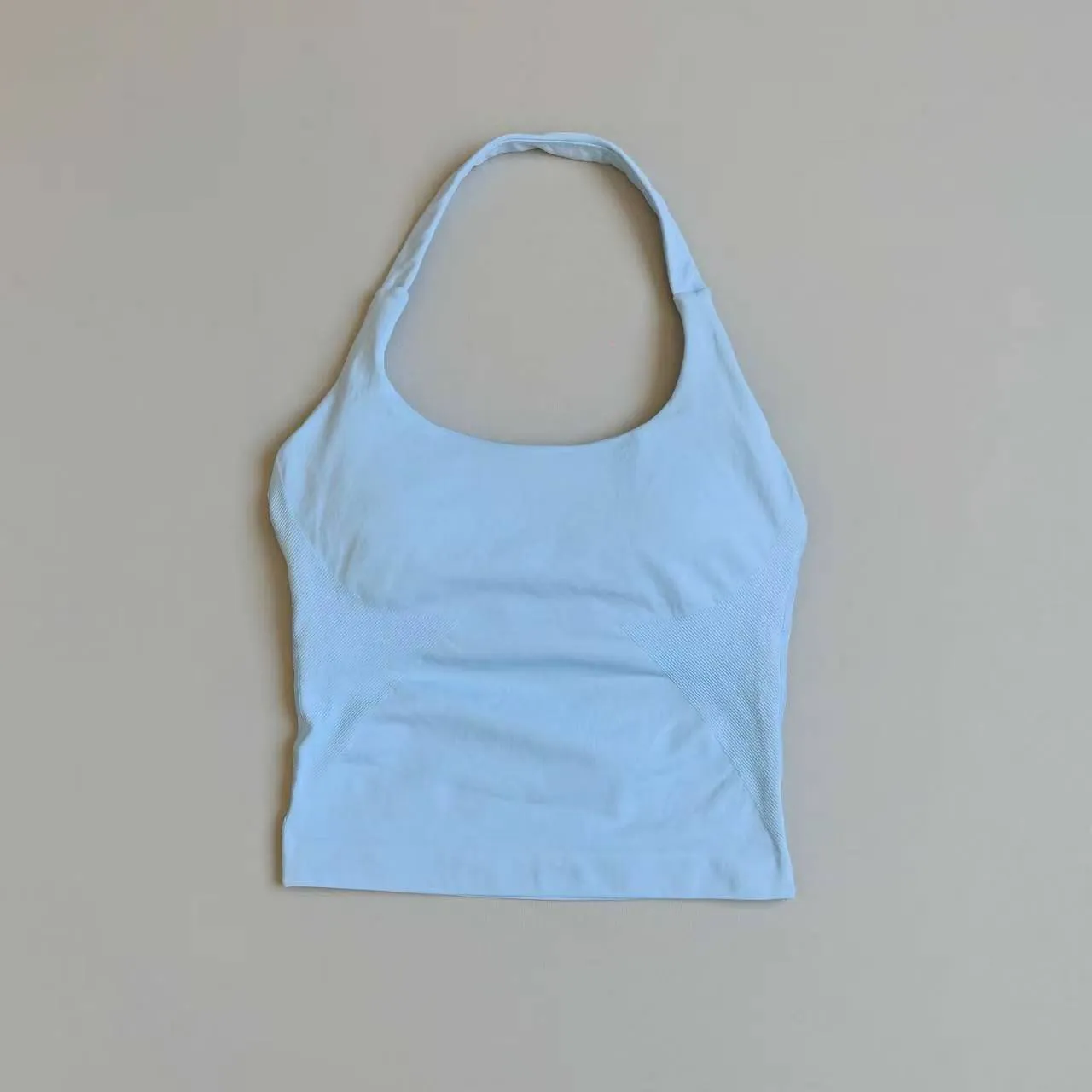Nahtloser Neckholder-Sport-BH mit schönem Rückendesign, Push-up, stoßfest, schnelltrocknend, atmungsaktiv, schlank geschnittenes Yoga-Oberteil für den Außenbereich. – Detail 8