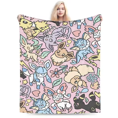 Cartoon Pokemon Blanket Quality Soft Warm Bedding Throws Winter Boy Girl Living Room Funny Bedspread