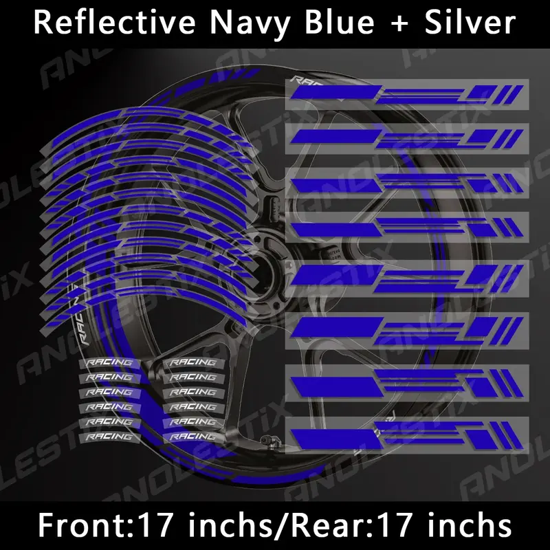 Reflective Motorcycle Wheel Stickers Hub Decal Rim Stripe 17 Inchs For YAMAHA Honda Kawasaki Suzuki BMW KTM Husqvarna Triumph - Image 11