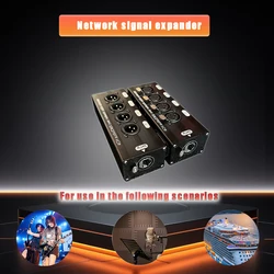 1 Male 1 Female Network signal extender 4 XLR light conversion digital network cable to signal distribution audio video