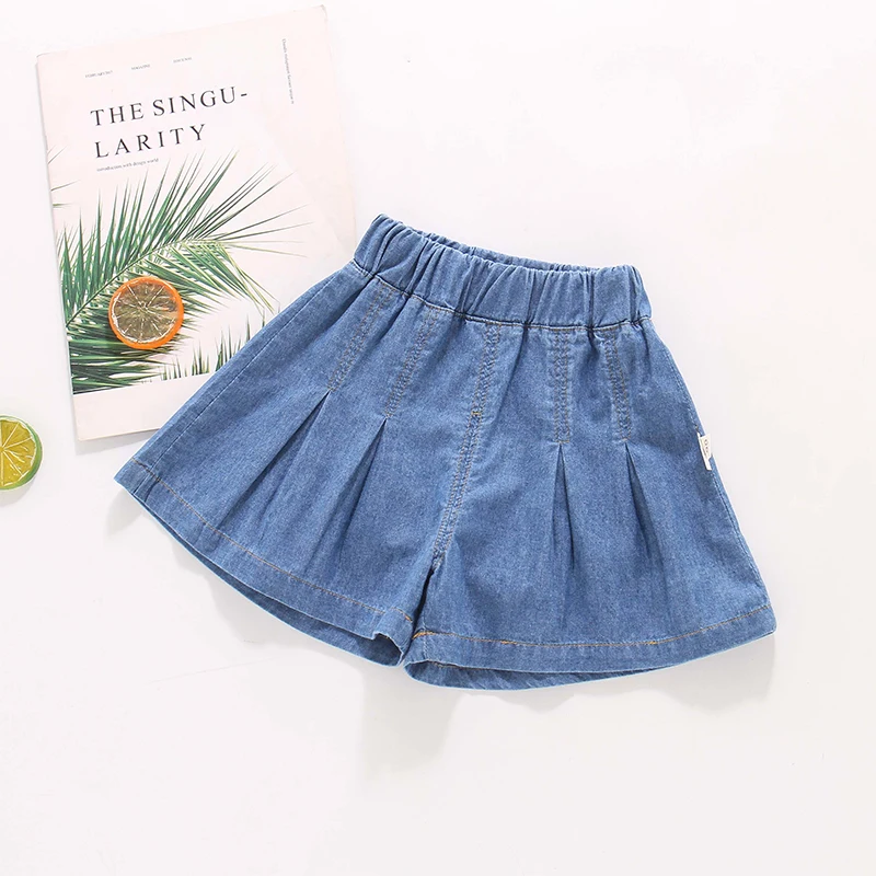 Summer Children\'s Shorts Girls Solid Color Jeans Casual Loose Boys Kids Pants Clothes 1 To 5 Years Old Toddler Bottoms