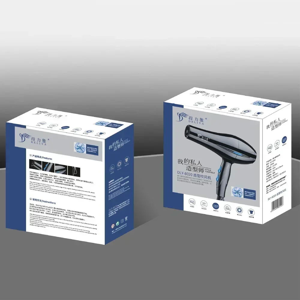 Фен 2200 Вт Профессиональный мощный фен для волос Быстрый нагрев Регулировка горячей и холодной воды Ионный фен сбора воздуха