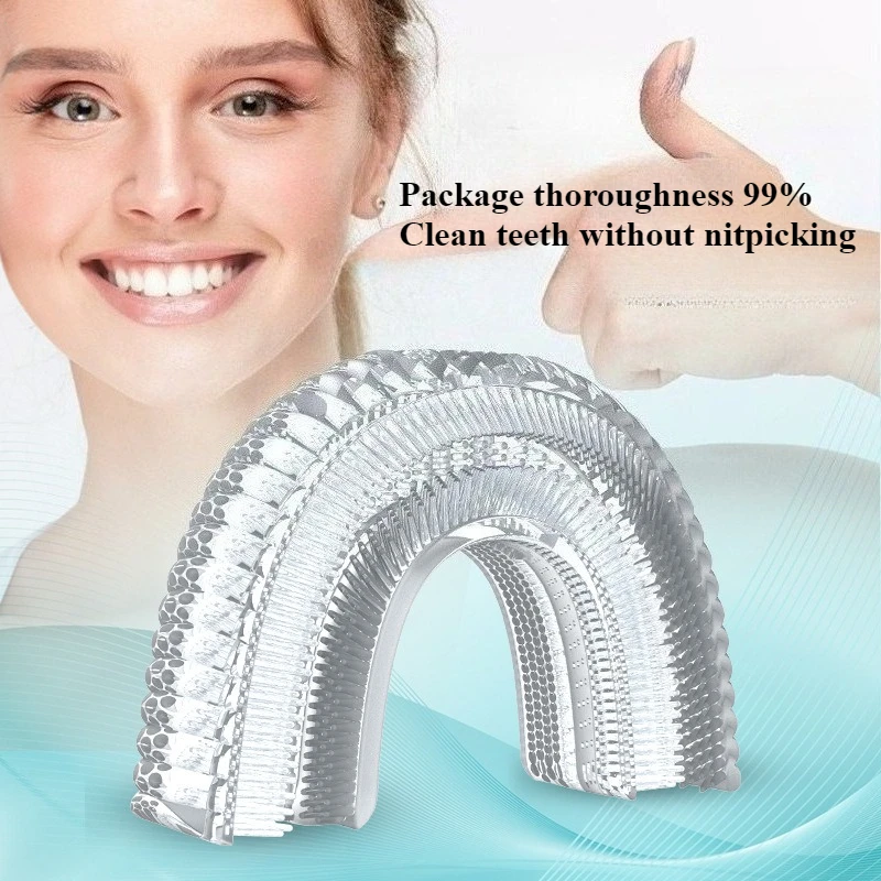 

U-образная силиконовая щетка для чистки зубов с сменной головкой электрической зубной щетки Ленивые U-образные электрические зубы