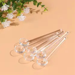 3pcs Glass Stirring Spoon Mixing Spoon Long Handle Dessert Sugar Sundae Tea Serving SpoonLong Handle Glass Tea Spoons For Home