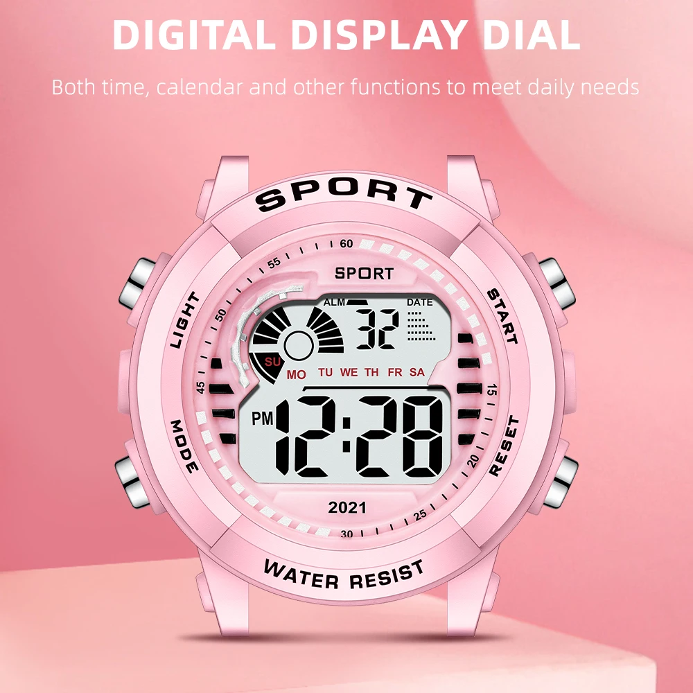 Sunlifex Women Digital Watch Sports Watches Timing Function Alarm Clock Waterproof Digital Watch Military Clock Large Screen