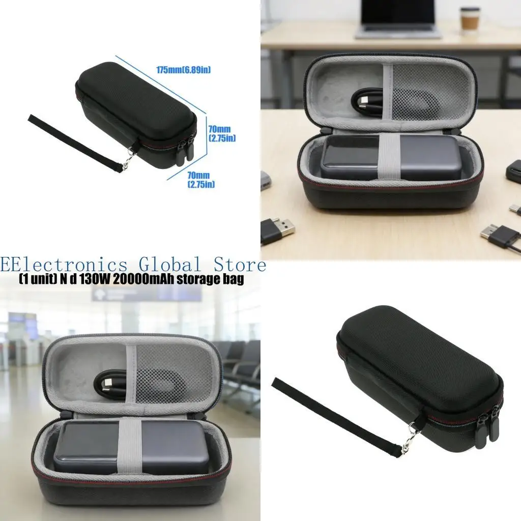 Bolsa armazenamento protetora 462B para Nexode 20000mAh 130W Powerbank capacidade Bolsas recipiente com estofamento