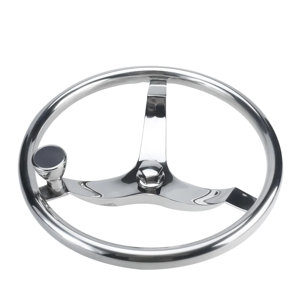 

New 13.5 Inch Stainless Steel Boat Steering Wheel Marine Hardware Essential For Boat Navigation