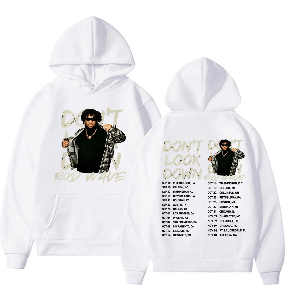 Rapper Rod Wave Don't Look Down Tour 2026, beidseitig bedruckte Kapuzenpullover für Herren und Damen, Harajuku-Stil, bequeme, hochwertige Sweatshirts, Streetwear. – Detail 7