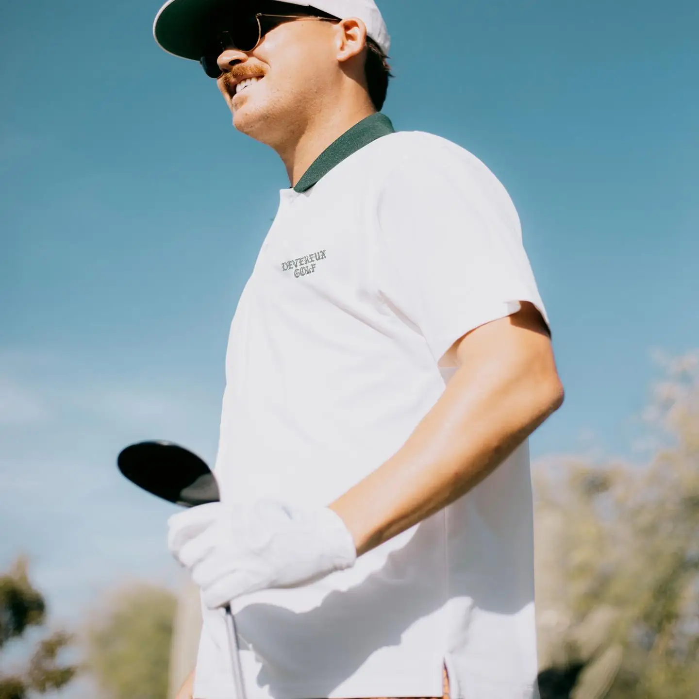 

DEVEREUX GOLF 25SS Men's ort Sve irt American Golf Color Blo Collar Embroidered Logo Sportswear Fitn Fan Gear