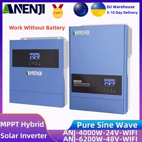 Solar Inverter 4.2KW 6.2KW 230VAC Hybrid On Grid Off Grid Pure Sine Wave PV 500V Built-in 100A/120A MPPT Solar Charge Controller