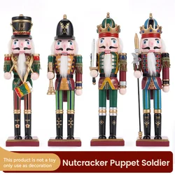 1Pcs Wooden Nutcracker Soldier Figurines Ornaments 30CM Nutcracker Puppet Desktop Crafts Kids Gifts Christmas Home Decorations
