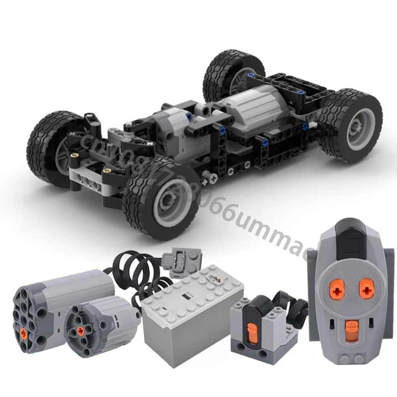 MOC Expert Technical RC Motors RWD Chassis Power Function Building Block DIY Vehicle Bricks Children Toy Christmas Birthday Gift