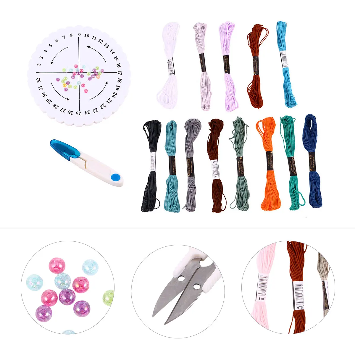 

1Set Round Weaving Tool Kit 6 Strands 8m Bright Colors DIY Bracelet Loom Lanyards Bracelet Maker