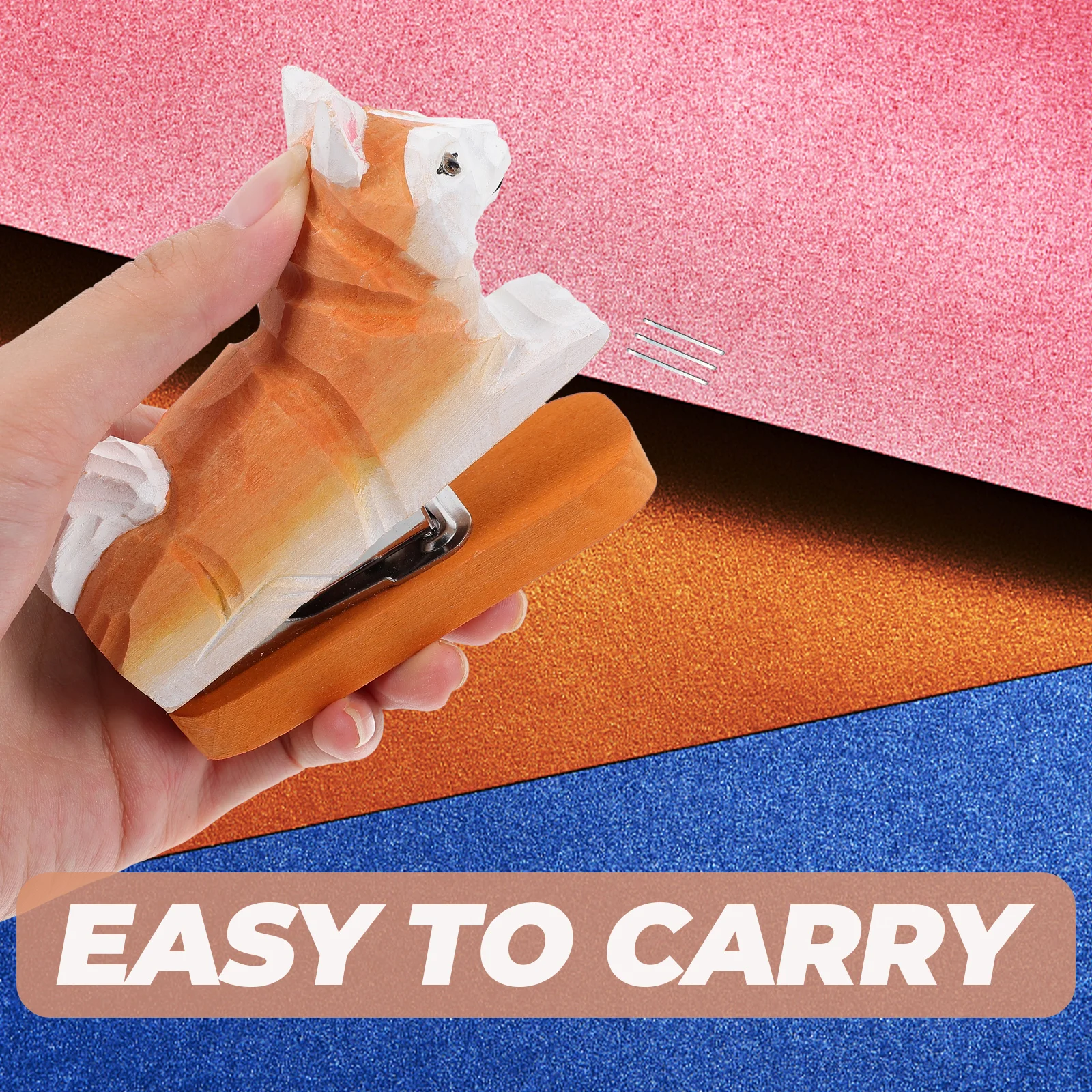 

Cute Animal Reusable Wooden Office Stapling Tool Decorative Cartoon Home School Desk Accessories Wood Craft Stapler Portable