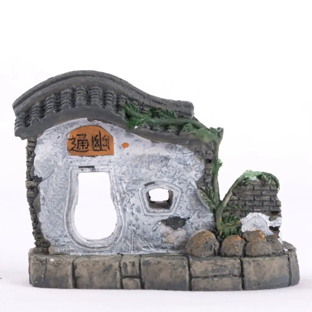 

1 pcs Realstic Crafts DIY Resin Scene Statue House Model Bonsai Decor Figurines