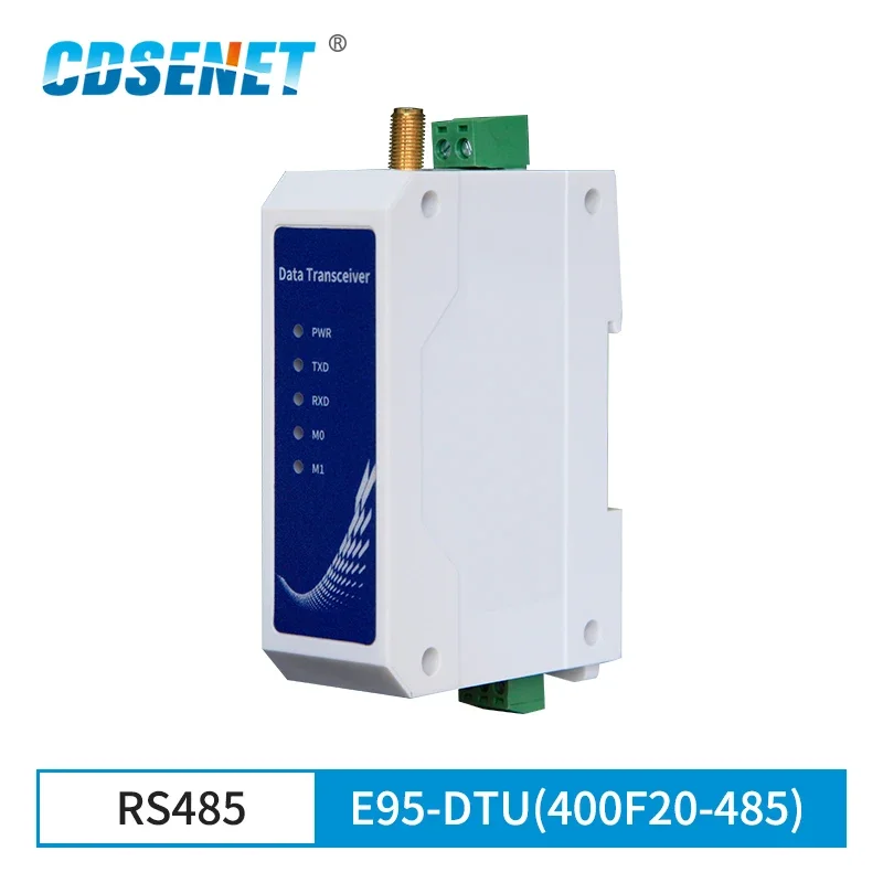 RS485 433MHz ModBus Wireless Data Transmission Digital Radio 20dBm GFSK Long Range 1km Din-Rail Prevent Fire Module SMA-K