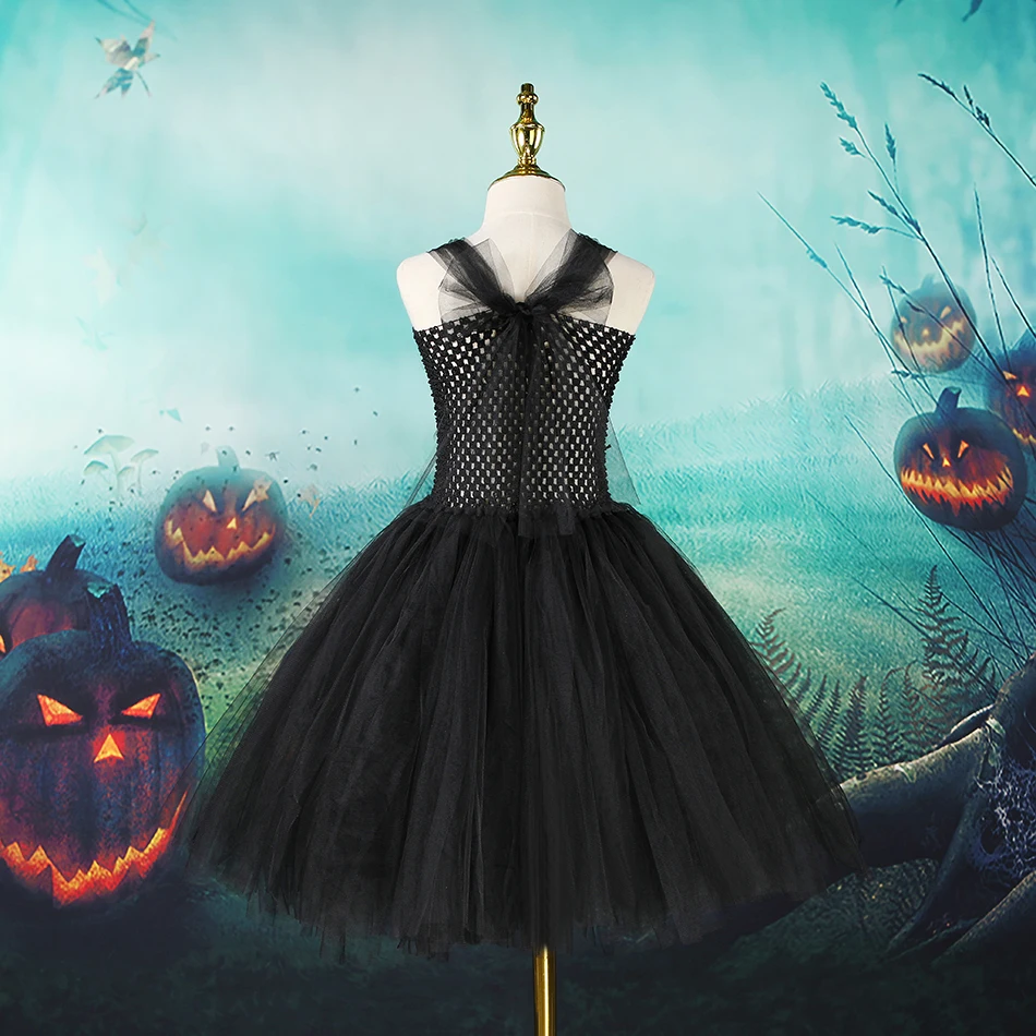 Disney-Costume de Cosplay Maléfique pour Enfants, Robe Noire pour Enfants, Costumes d'Halloween, ixd'Halloween