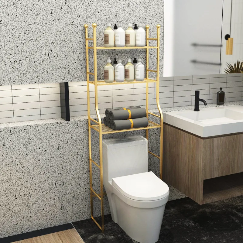 

Iron Storage Rack Washing Machine Multi-Layer Storage Rack Toilet Shelf Toilet Rack Bathroom Floor Toilet Rack