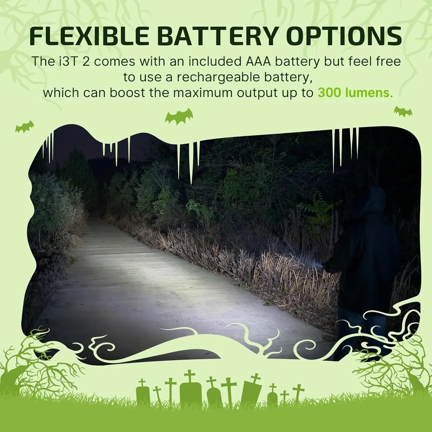 Olight i3T 2 EOS Small EDC Flashlight 200Lumens With AAA Battery-Zomblie Green