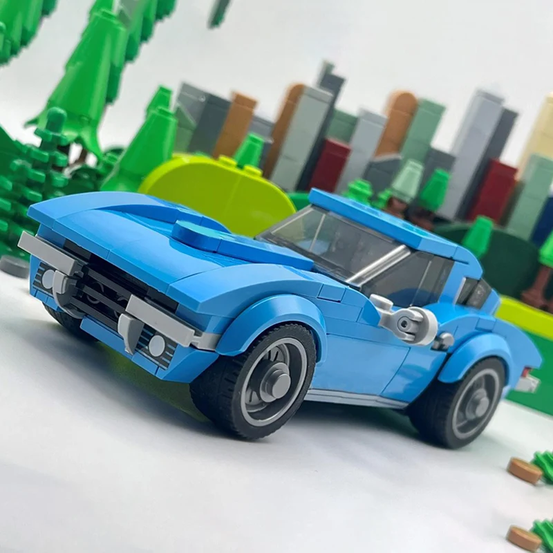 

Speed Racing Car Model MOC Building Bricks C2 American Muscle Car Modular Technology Children Holiday Gifts Assemble Toys Suit