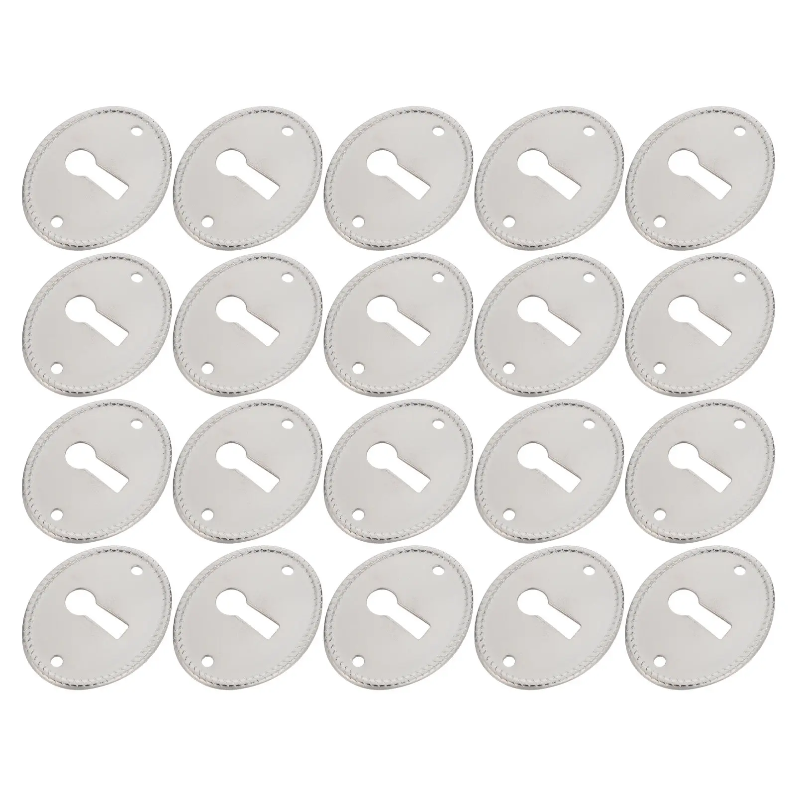 20Pcs Vintage Oval Keyhole Cover Plate Metal Door Hole Cover Protector for Cabinet Drawer Furniture Decoration Parts