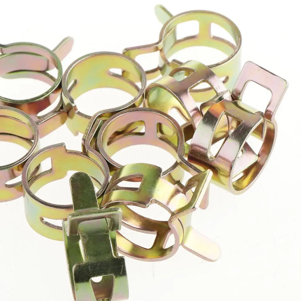 Hose Clamps Spring Band Fastener 60pcs 6 to 15mm Metal Set for Silicone Hose Air and Fuel Pipe