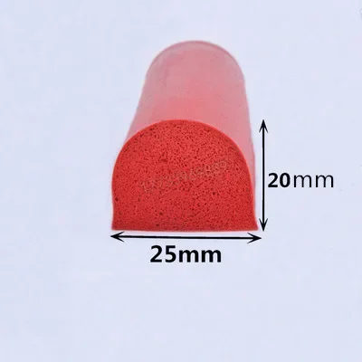 Silicon Foam Sponge Bar Heat Insulation Half Round Hemisphere Rubber Seal Strip Car Machine Sealing Strip Red