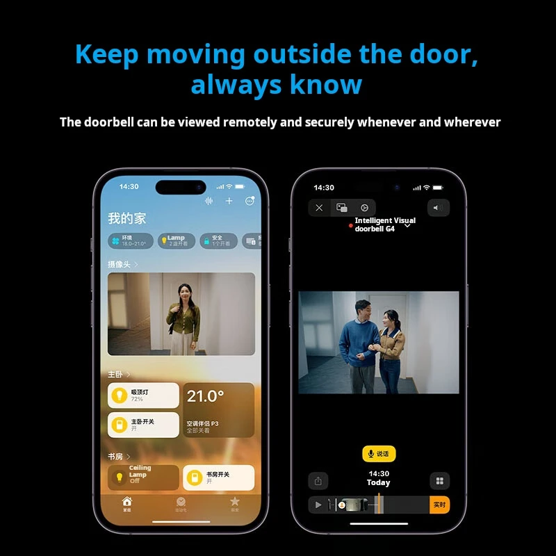 Aqara timbre de vídeo inteligente G4 WiFi 1080P HD píxeles timbre de puerta Visual Control remoto en casa inteligente ojo de gato electrónico para la aplicación Homekit