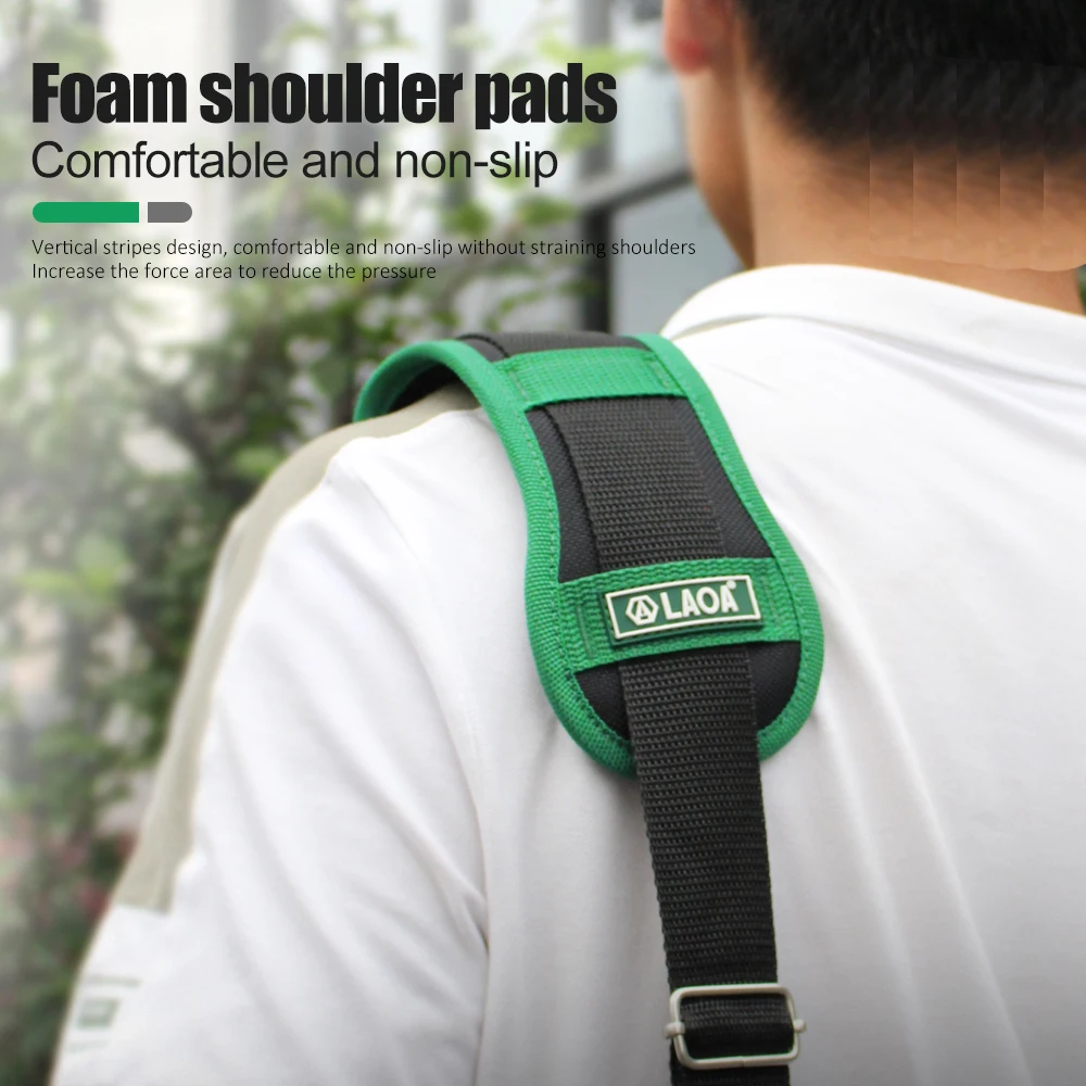 LAOA Green Black Tool Kit Accessory Shoulder Strap  Sturdy And Durable 13/14/18 Inches 1680D Oxford Fabric Is