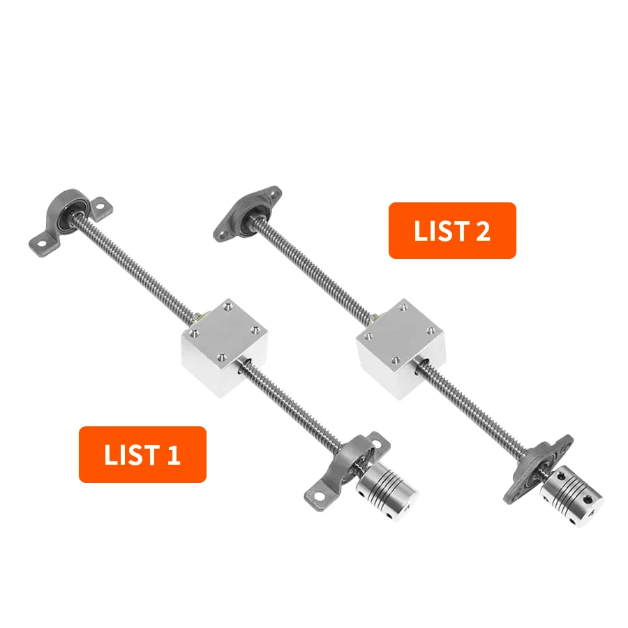 T12 Trapezoidal Screw With Nut Set Length 100-1000mm KP/KFL Holder Vertical Kit Lead 2/3/4/6/8/10/12/14mm CNC Parts