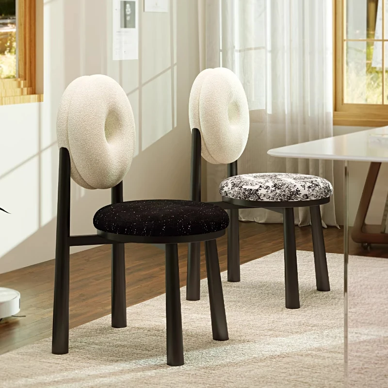 

2026 New Dining Chair Home Kitchen Back Chair Antique Girls Room Bedroom Dressing Stool Senior Cloakroom Makeup Chair