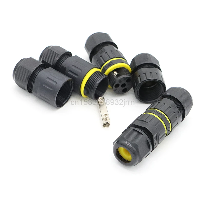 

5Pcs M16 IP68 Waterproof Joint Wire Quick Waterproof Connector 1/2/3 Pin Terminal Wire for Electrical Light Junction Box