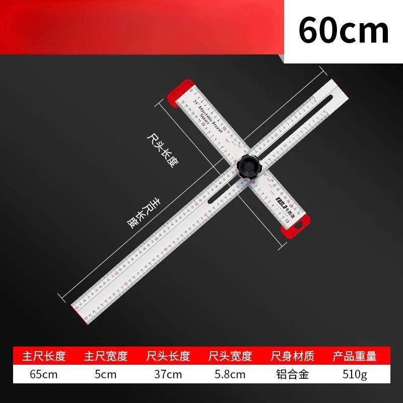 Woodworking multi-functional t-ruler two-in-one punching positioning