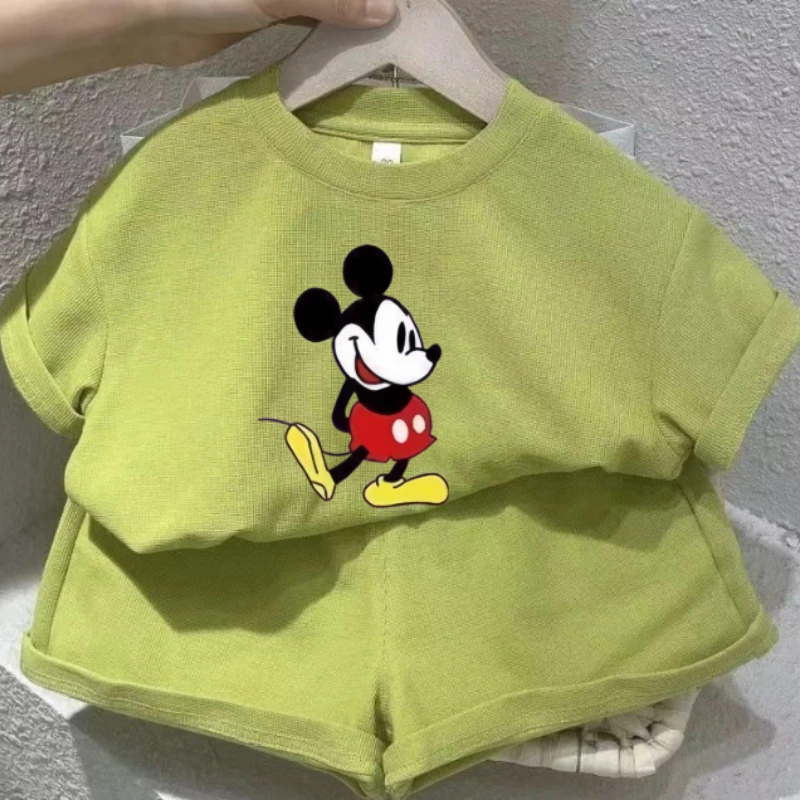 Summer Baby Girls Clothes Set Kid Fashion Disney Printed T-Shirts And Shorts 2pcs Suit Children Short Sleeve Top Bottom Outfits image 4