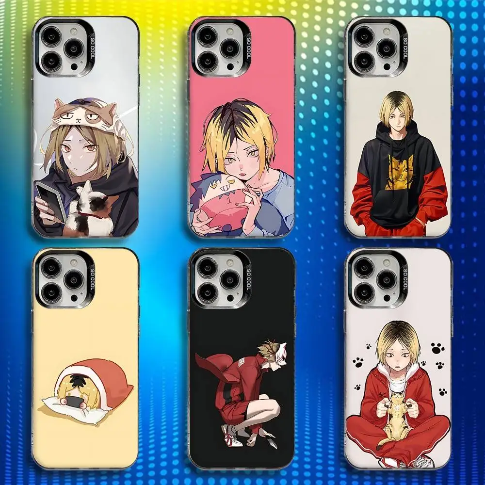 

Anime H-Haikyuu Nekoma Phone Case For iPhone 17,16,15,14,13,12,X,8,Pro,Max,Plus,E,SE4,Air,Mini IMD Matte Black