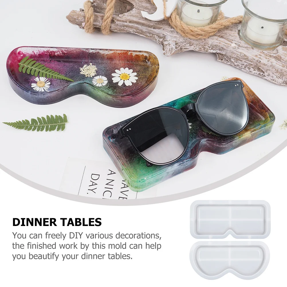 

2Pcs Glasses Tray Silicone Molds DIY Epoxy Mold Set Lightweight Wear Resistant Mold for Handmade Tray Craft Home Table Decor