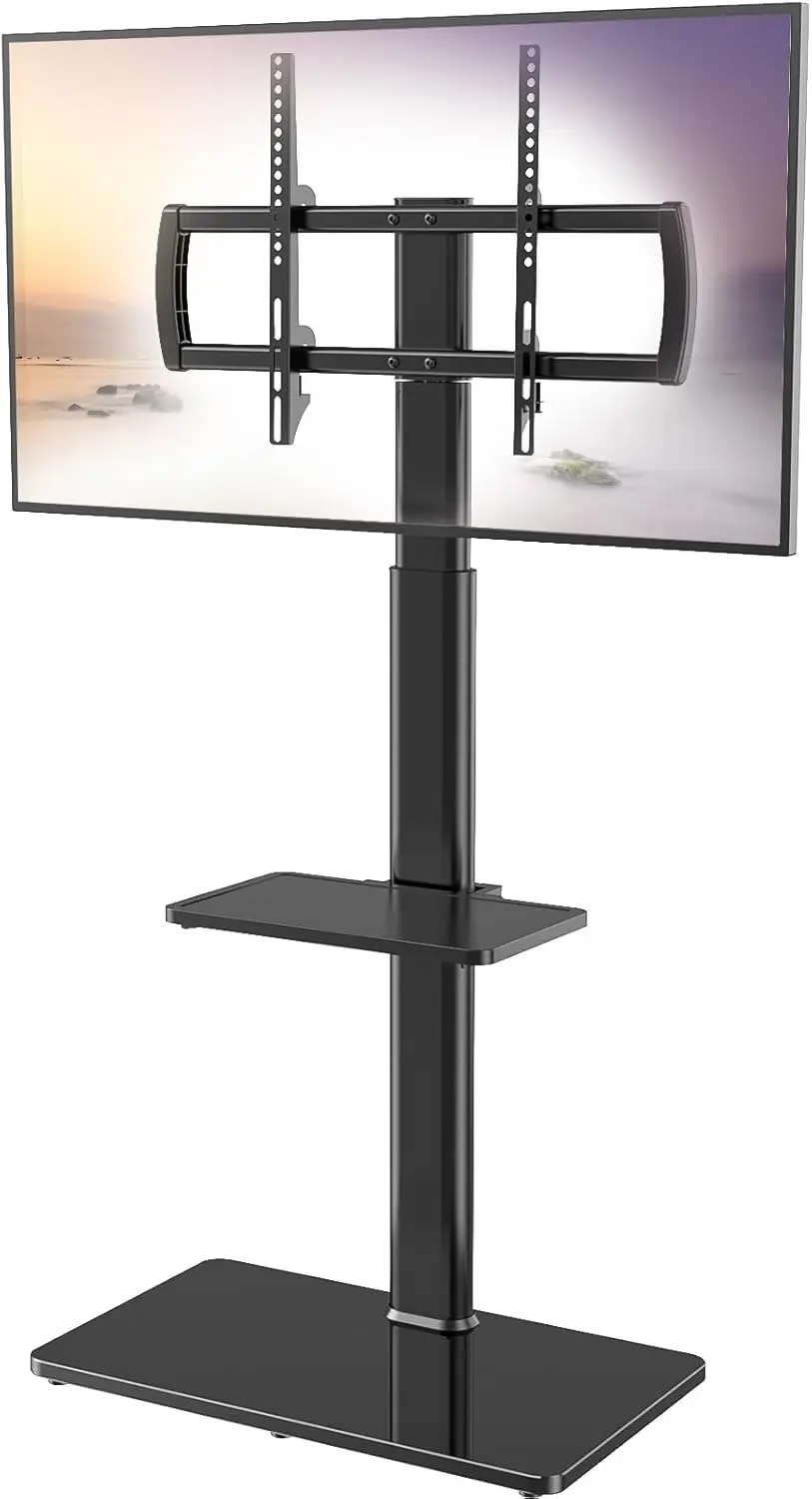 

Universal Floor TV Stand with Mount 80 Degree Swivel Height Adjustable and Space Saving Design for Most 27 to 65 inch LCD