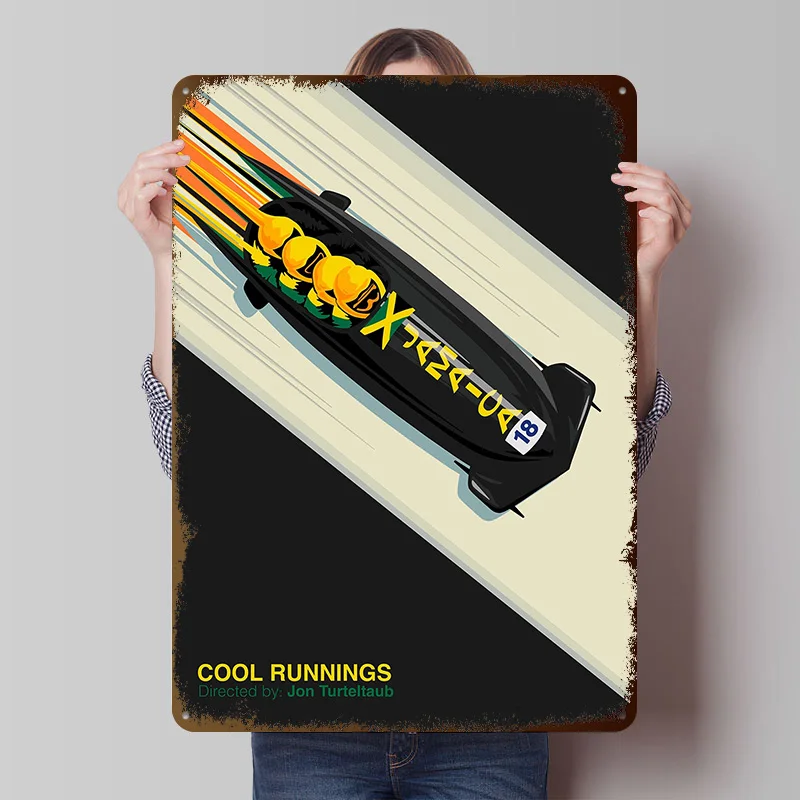 Cool Runnings Metallposter, individuelle Wandkunst, Retro-Vintage-Metallblechschilder für Raumdekorationen, individuelle Platten, Schlafzimmerdekoration
