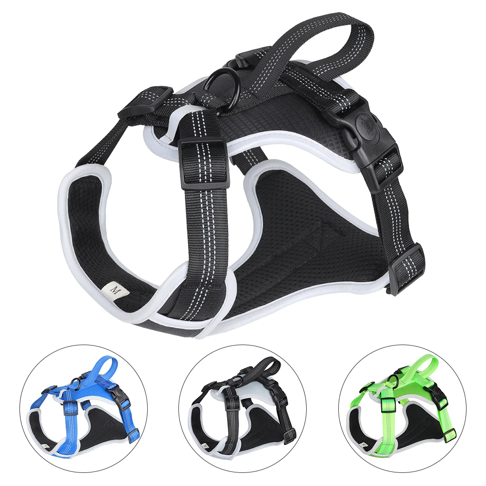 Dog Harness Pets for Medium Big Dogs Puppy Chest Harness Reflective Vest Strap Breathable Mesh Dog Harness and Leash Set Items