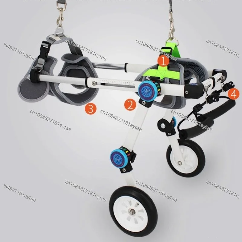 Foldable Aluminum Alloy Pet Wheelchair for Dogs Cats Rear Leg Mobility Aid Adjustable Rehabilitation Cart