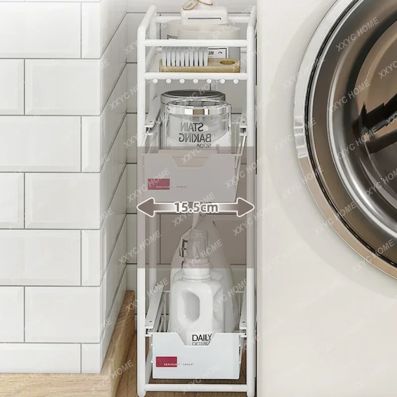 Multi-layer Washing Machine Shelf Wall Shelf with Magnet Adsorption Large Capacity Storage Home Organizer Efficient Space Usage