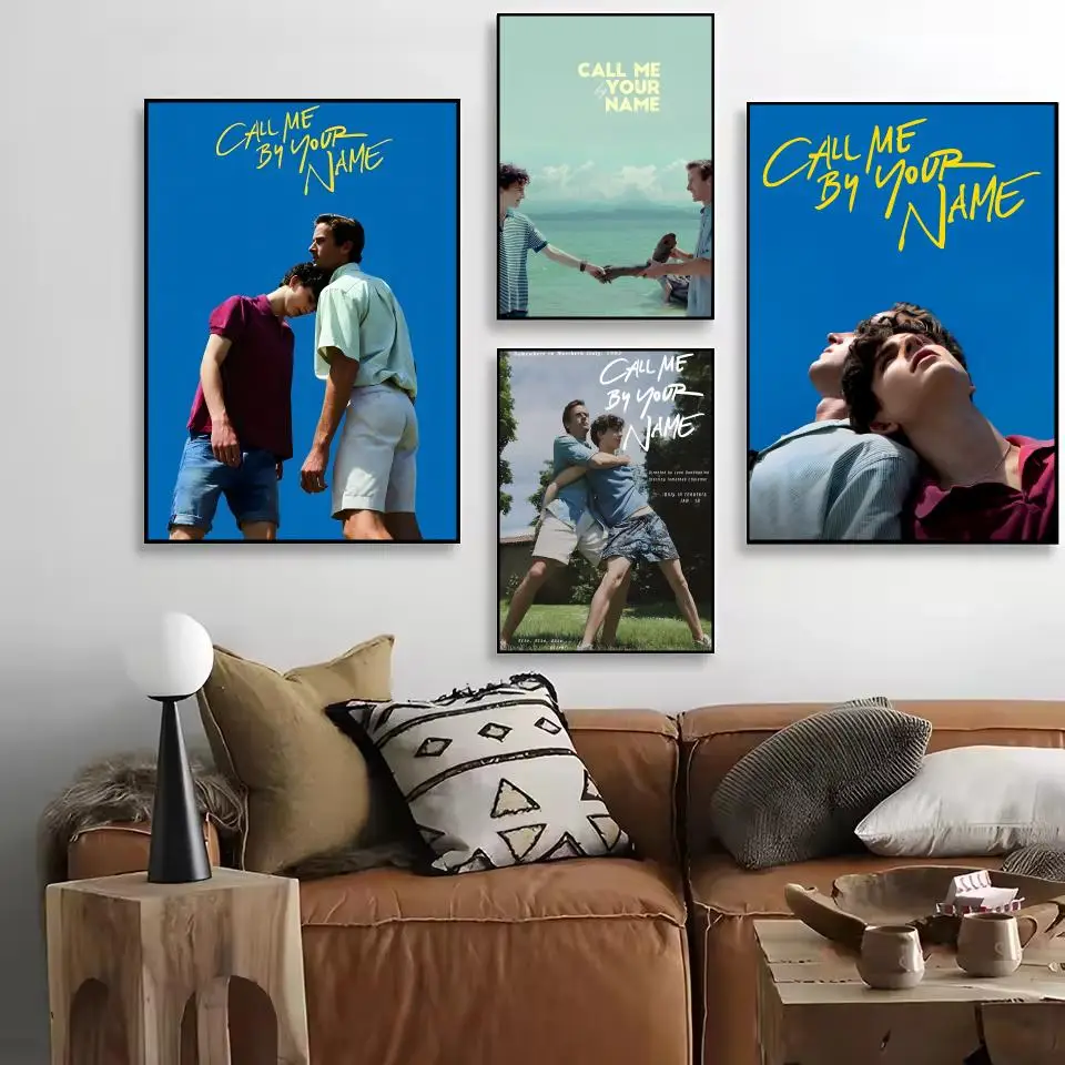 فيلم C-Call Me بواسطة اسمك اللوحة الخط غرفة نوم المنزل مقاوم للماء قماش المشارك غير المؤطرة جدار الفن طباعة الديكور جدارية