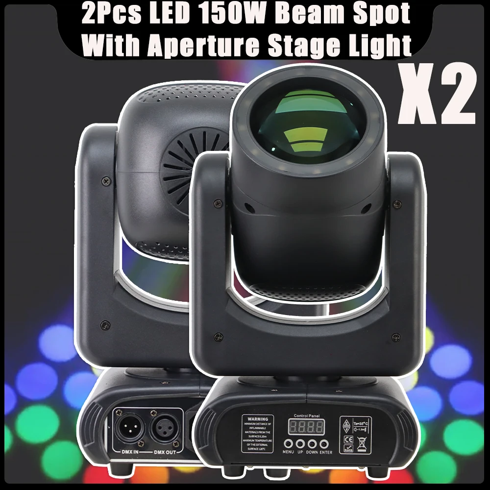 2Pcs/lot 150W Moving Head Light With Aperture Beam Spot 18Prism LED DJ Stage Lights DMX For DJ Disco Club Wedding Stage Effect